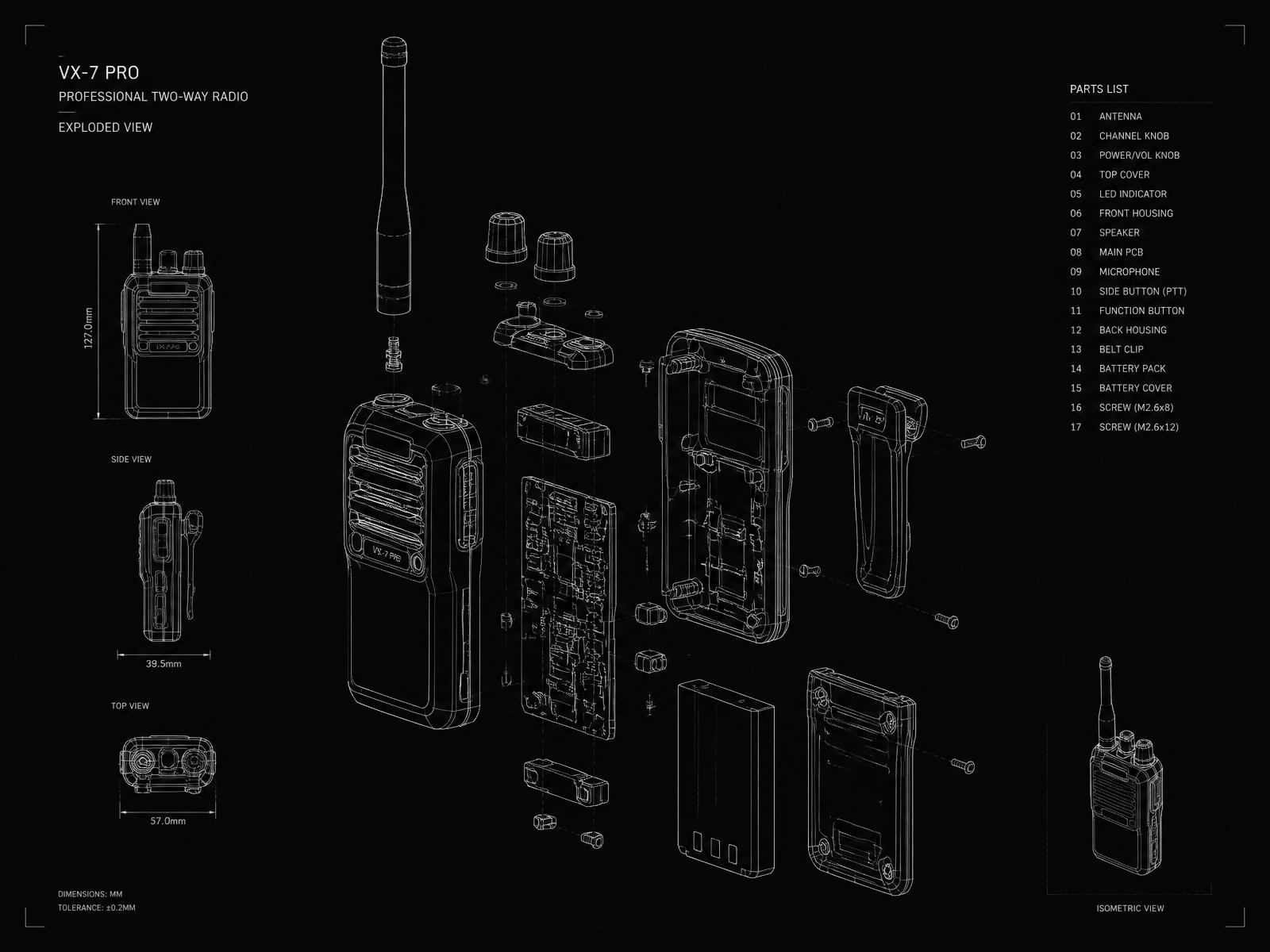 Industrial design blueprint